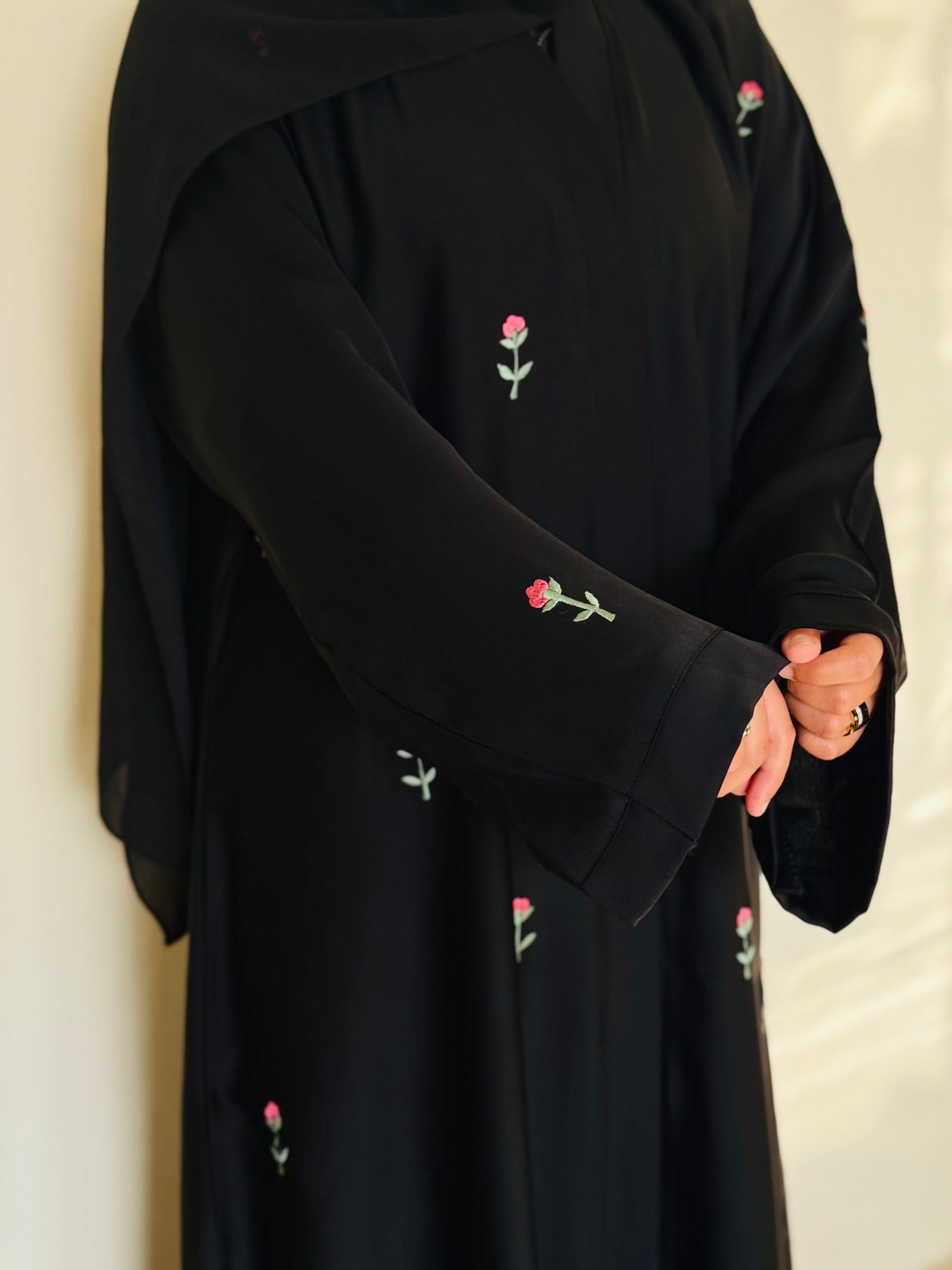 Fully Embroidered Abaya Made with Zoom Fabric