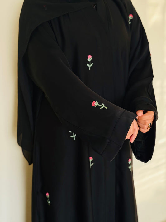 Fully Embroidered Abaya Made with Zoom Fabric